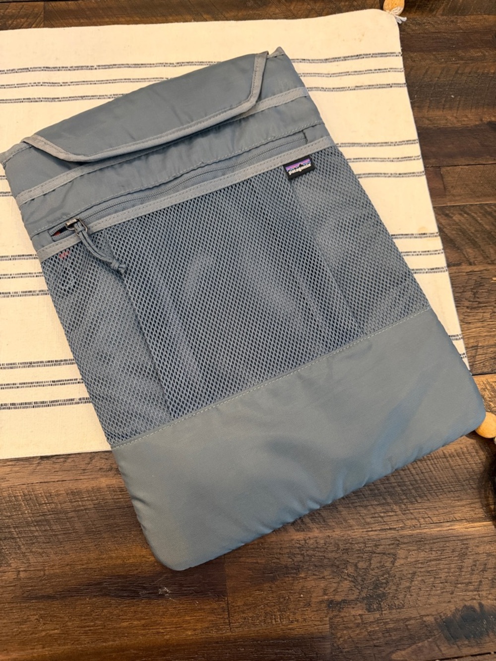 Patagonia Slate Blue Laptop Sleeve with Front Mesh Pocket